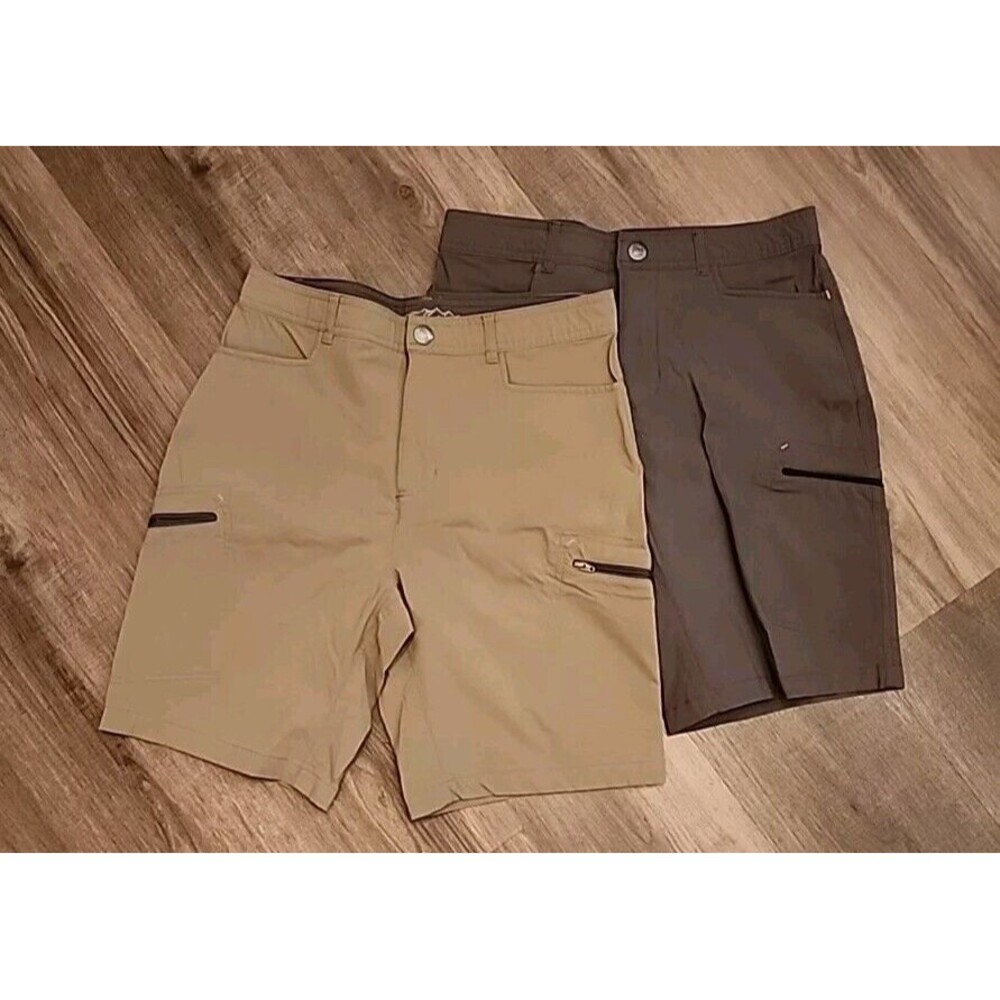 Rugged Elements Mens Youth Shorts Size 16 Lot Of 2  Tan and Dark Grey Cargo